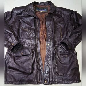 Miropa Men's Dark Brown Real Leather Field Jacket